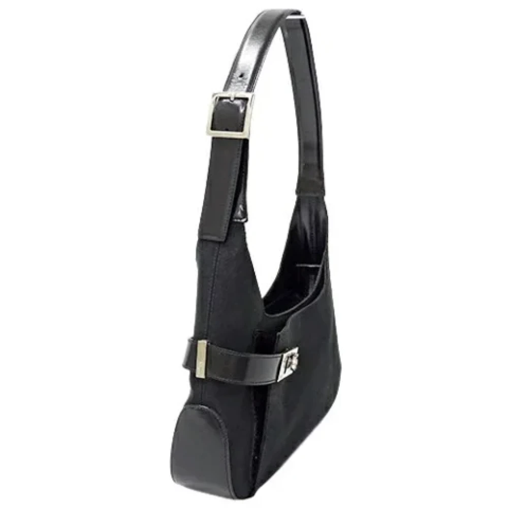 Salvatore Ferragamo Pre-owned Canvas shoulder-bags Black Dames