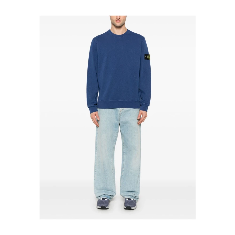 Stone Island Blauwe Sweater voor Mannen Casual Stijl Blue Heren