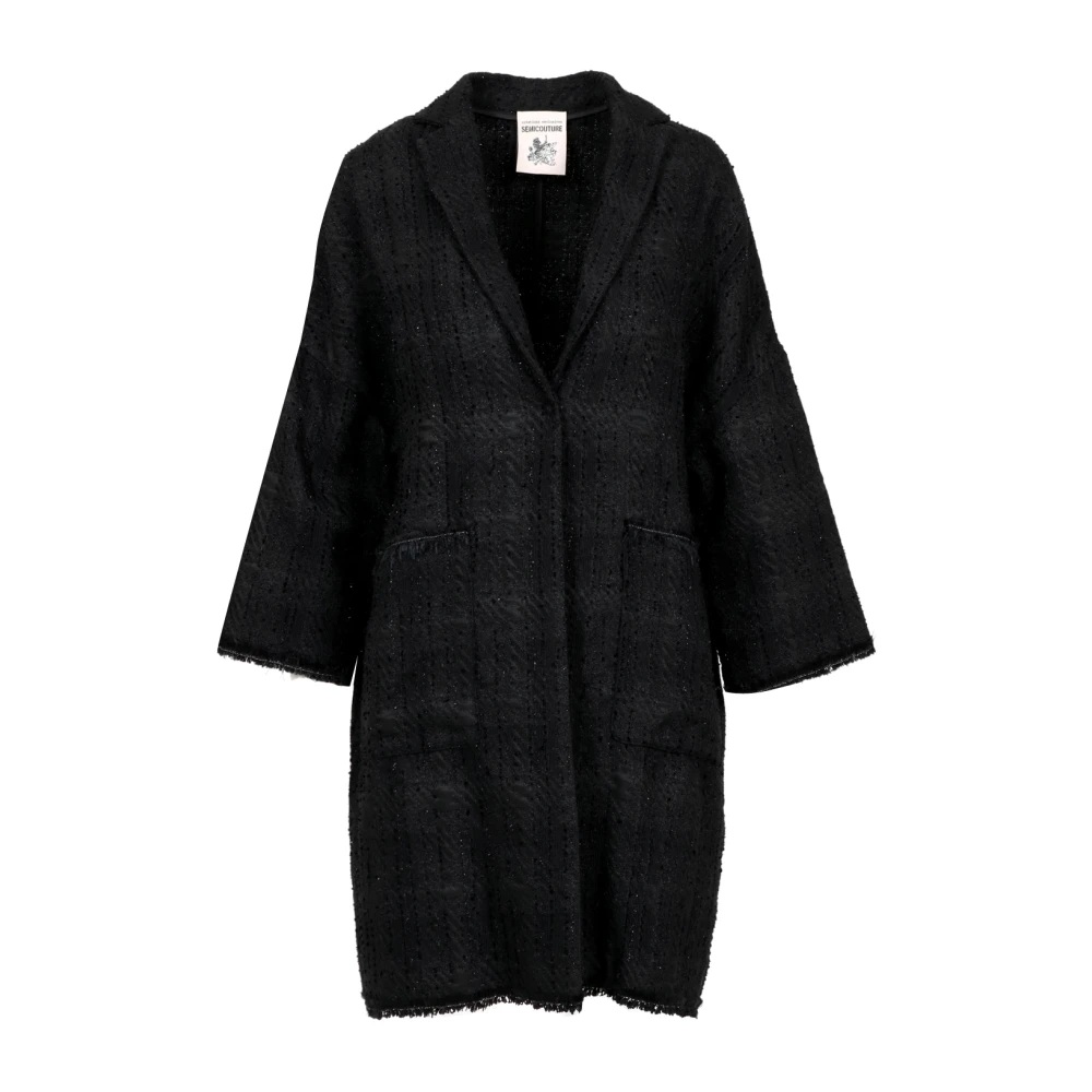Semicouture Single-Breasted Coats Black Dames