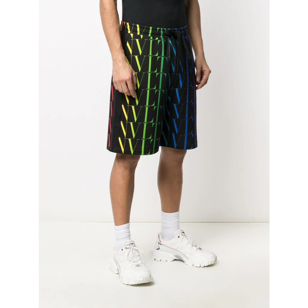 Valentino Vltn Times Logo Bermuda Shorts Black Heren