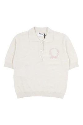 Broderad stickad pikétröja