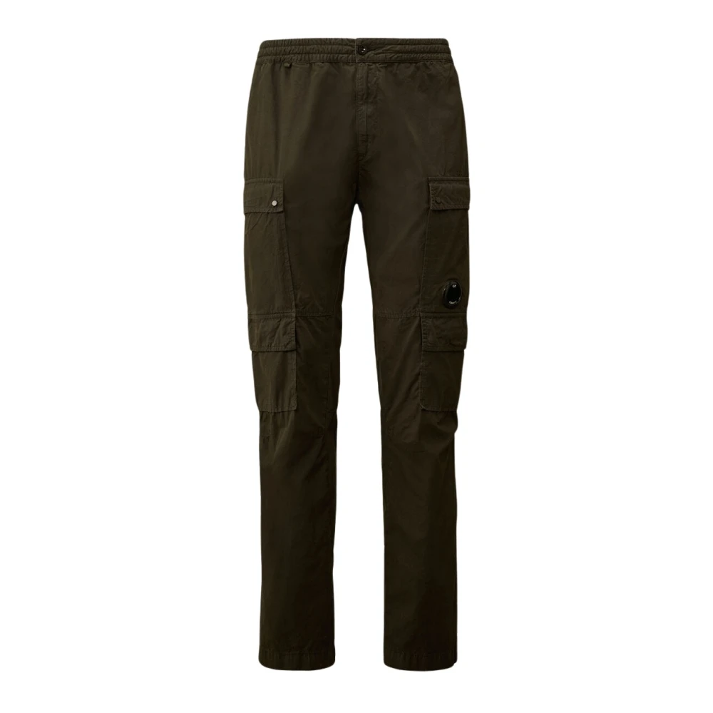 C.p. Company Men's Green Straight Trousers, S, Microreps Regular Cargo Trousers