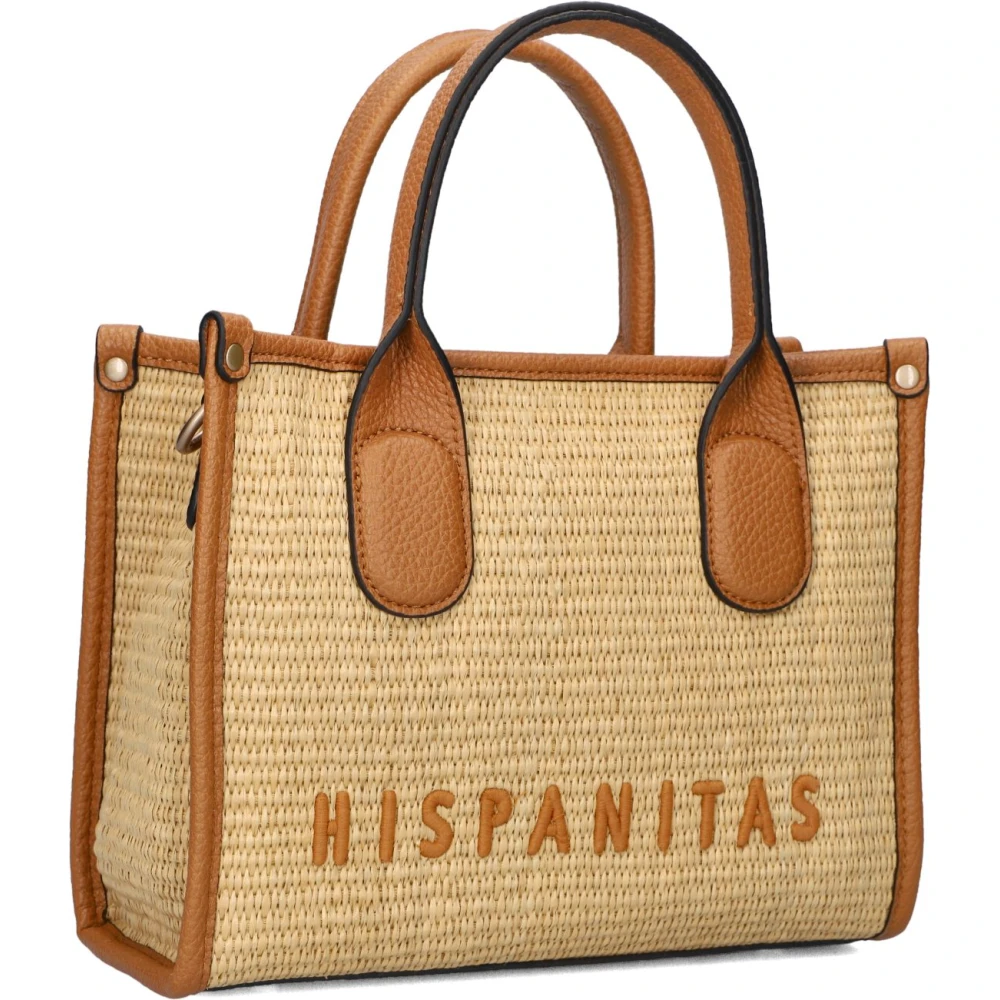 Hispanitas Bruine Raffia Shopper Tas Brown Dames