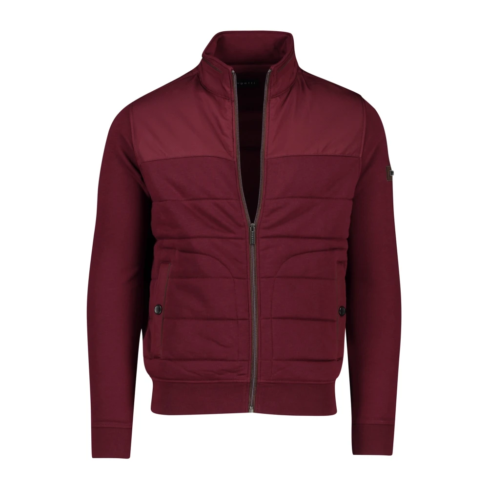 Bugatti Rode Katoenen Vest met Rits Red Heren