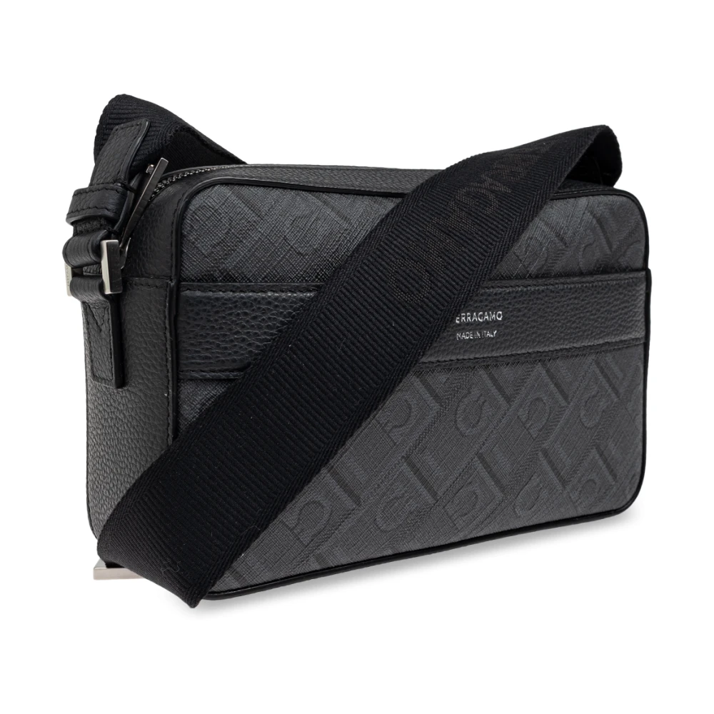 Salvatore Ferragamo Schoudertas met monogram Gray Heren