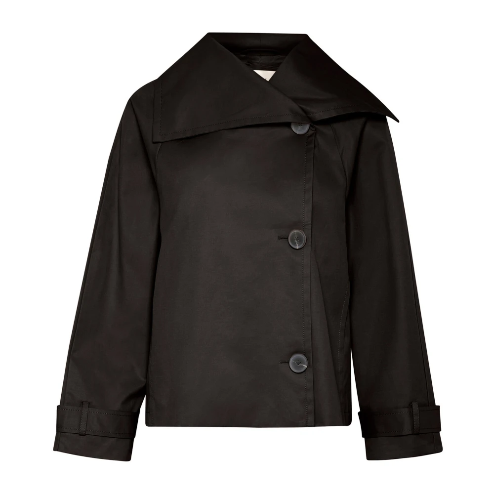 InWear Zwarte korte jas met brede kraag Black Dames