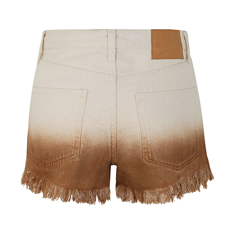 Alanui Heldere Kleuren Denim Shorts Beige Dames