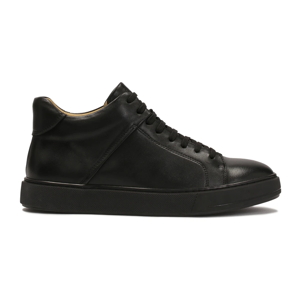 Kazar Minimalistische heren sneakers van glad leer Heren Schoenen Zwart