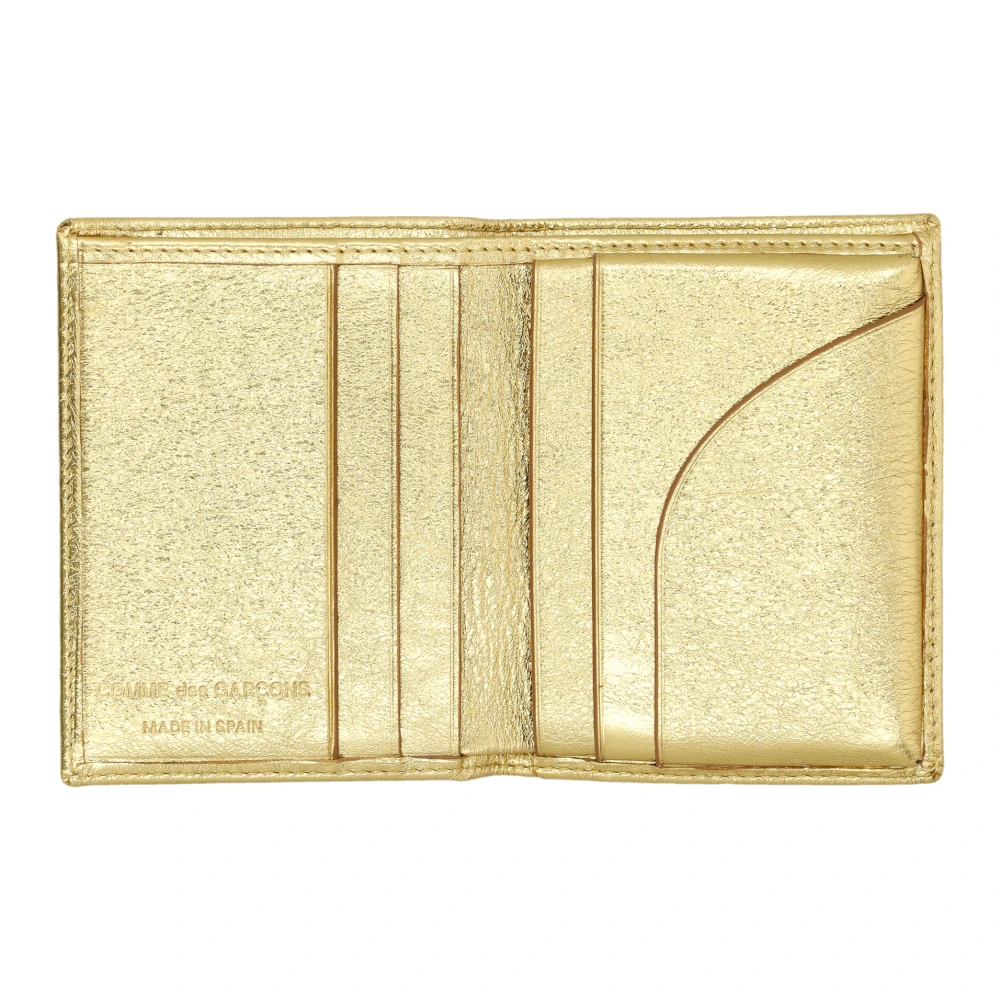 Comme des Garçons Gouden Leren Kaarthouder Portemonnee Yellow Unisex