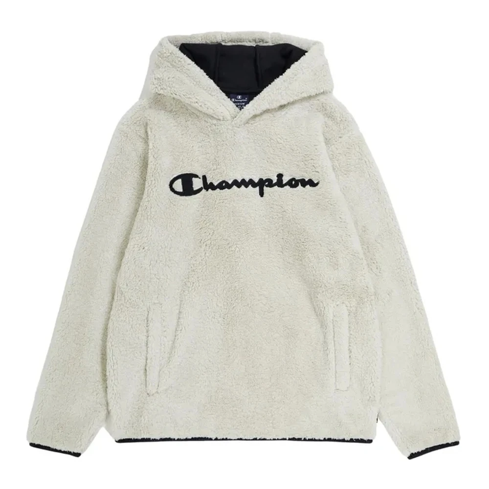 Champion Beige geborduurd logo sherpa hoodie Beige Heren