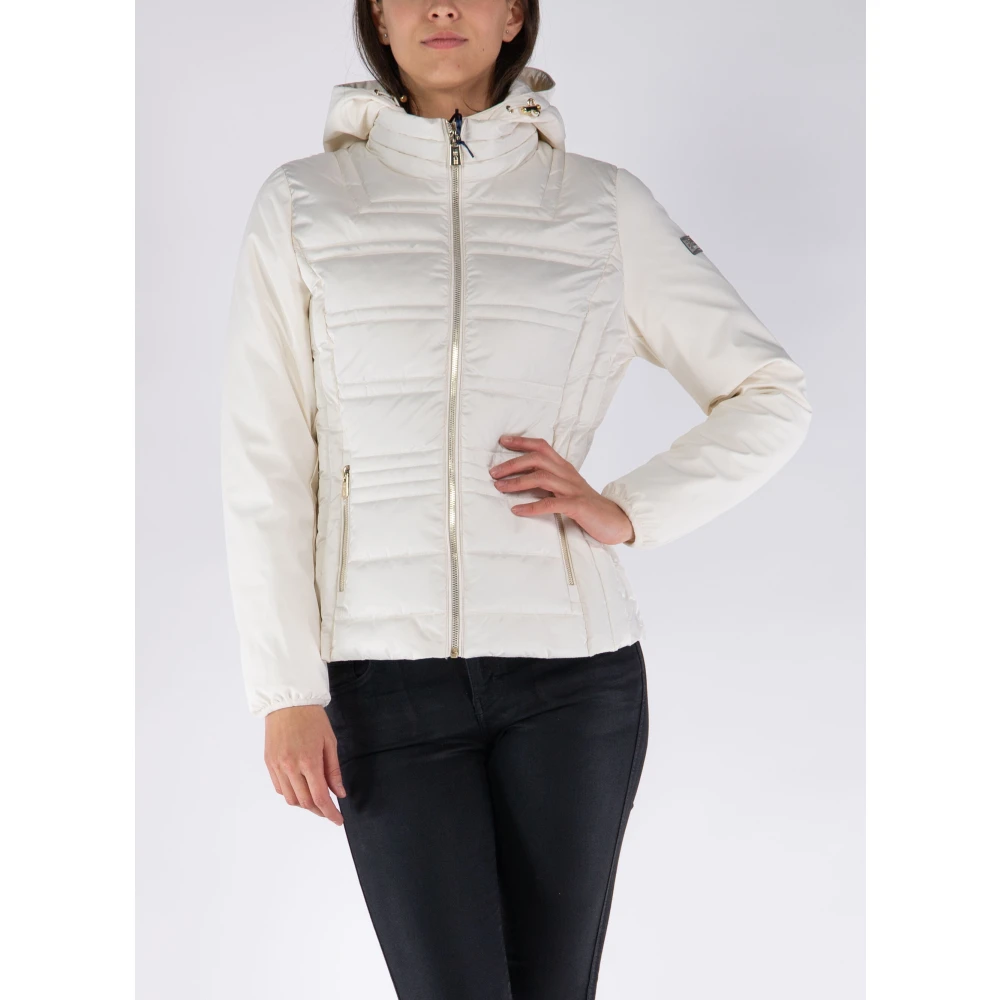 YES ZEE Gewatteerd Softshell Jack met Afneembare Capuchon Beige Dames