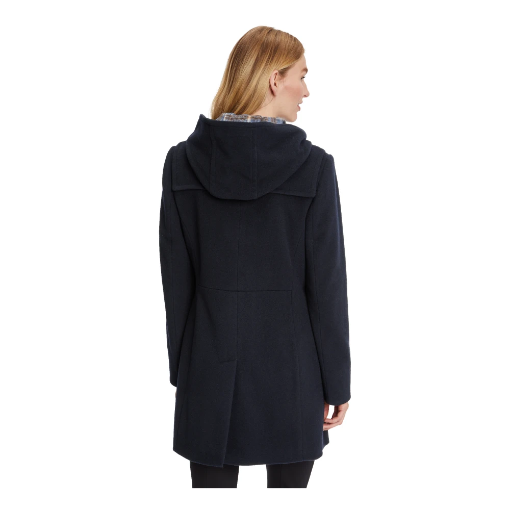 Gil Bret Capuchon Dufflecoat in wolfluweel Blue Dames