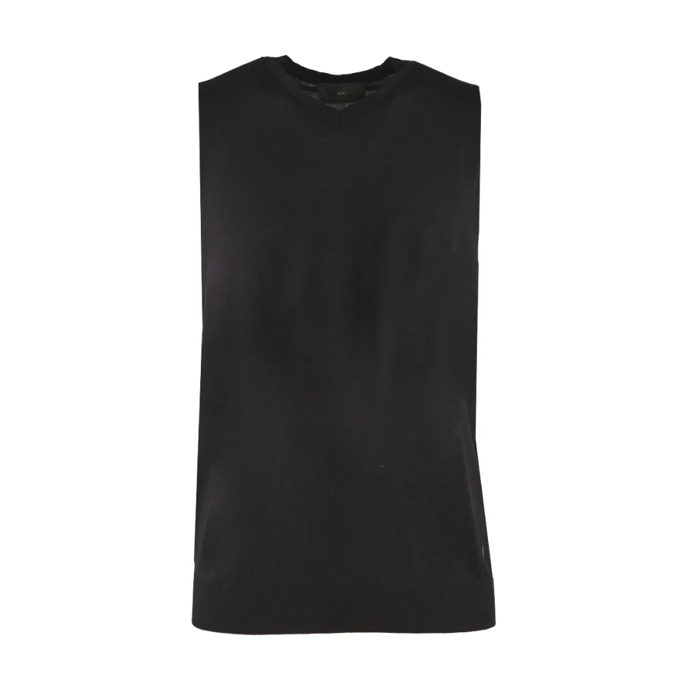 Liu Jo 100% Wol Heren V-Hals Vest Blue Heren
