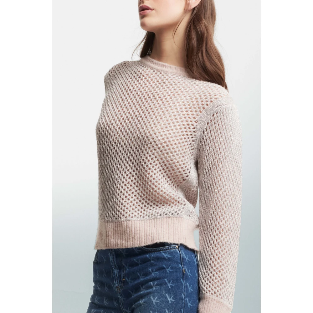 Kocca Gelaagde openwork trui Pink Dames