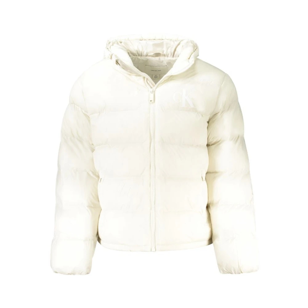 Calvin Klein , Winter Jackets, Male, White, L, Poliammide Jacket