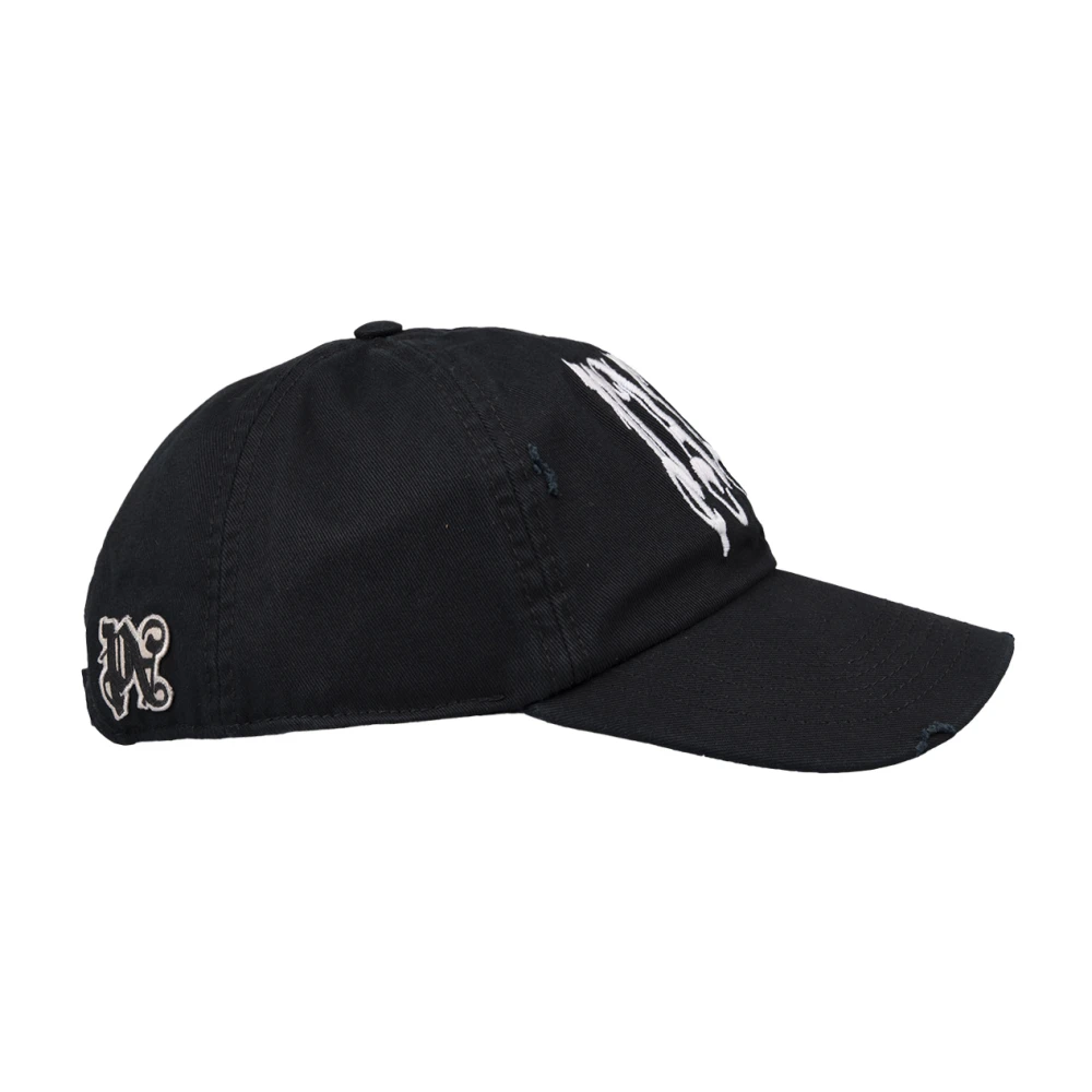 Palm Angels Zwarte Gotisch Logo Baseballpet Black Heren