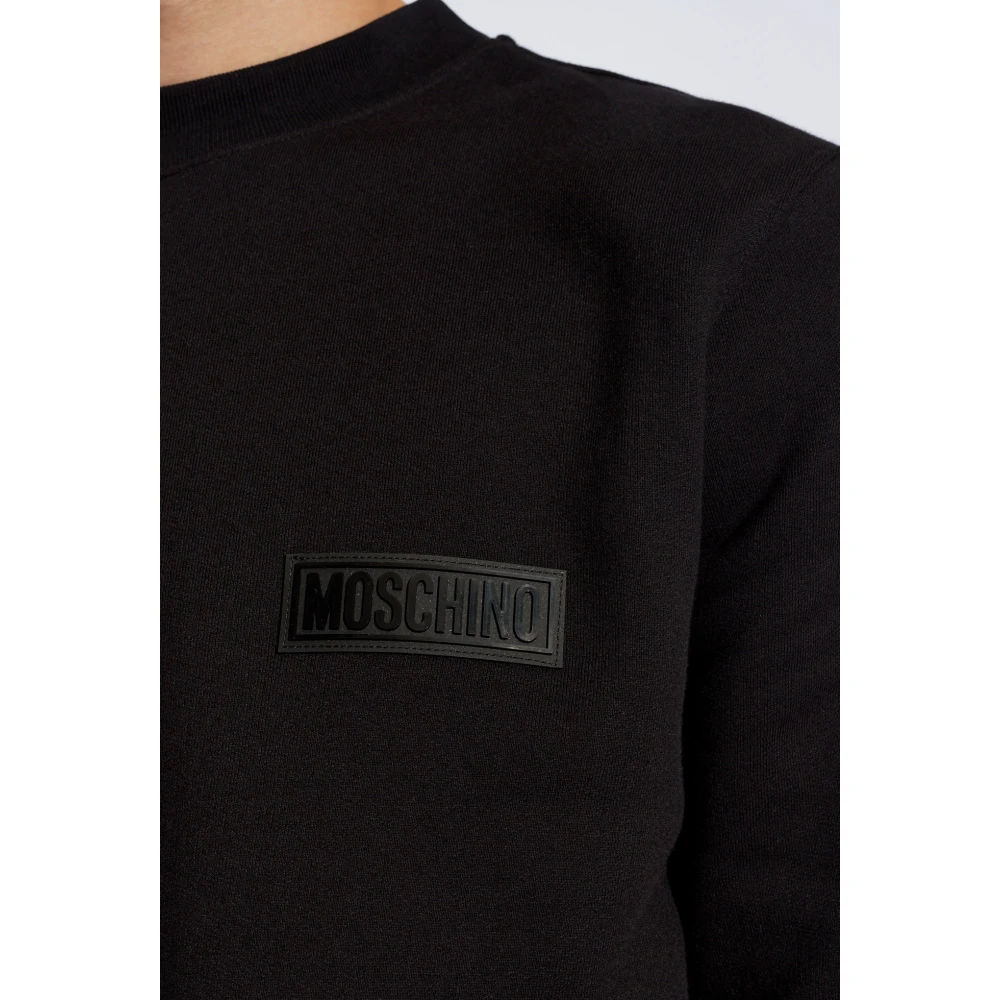 Moschino Sweatshirt met logo Black Heren