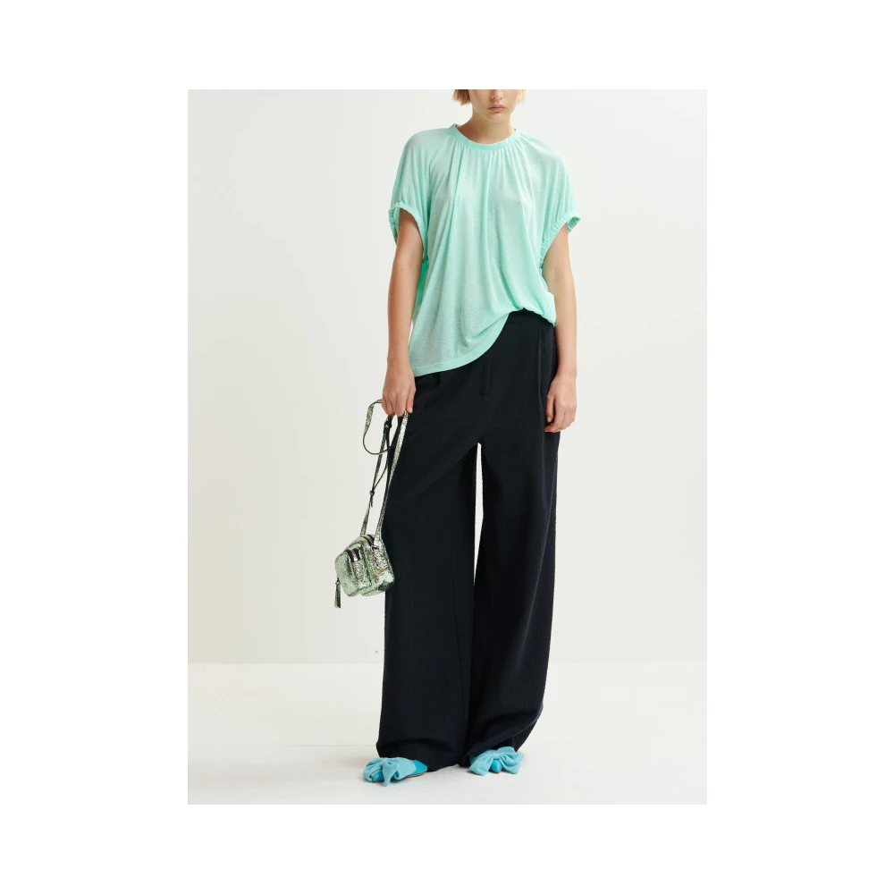 Essentiel Antwerp Wijde broek van katoenmix Blue Dames
