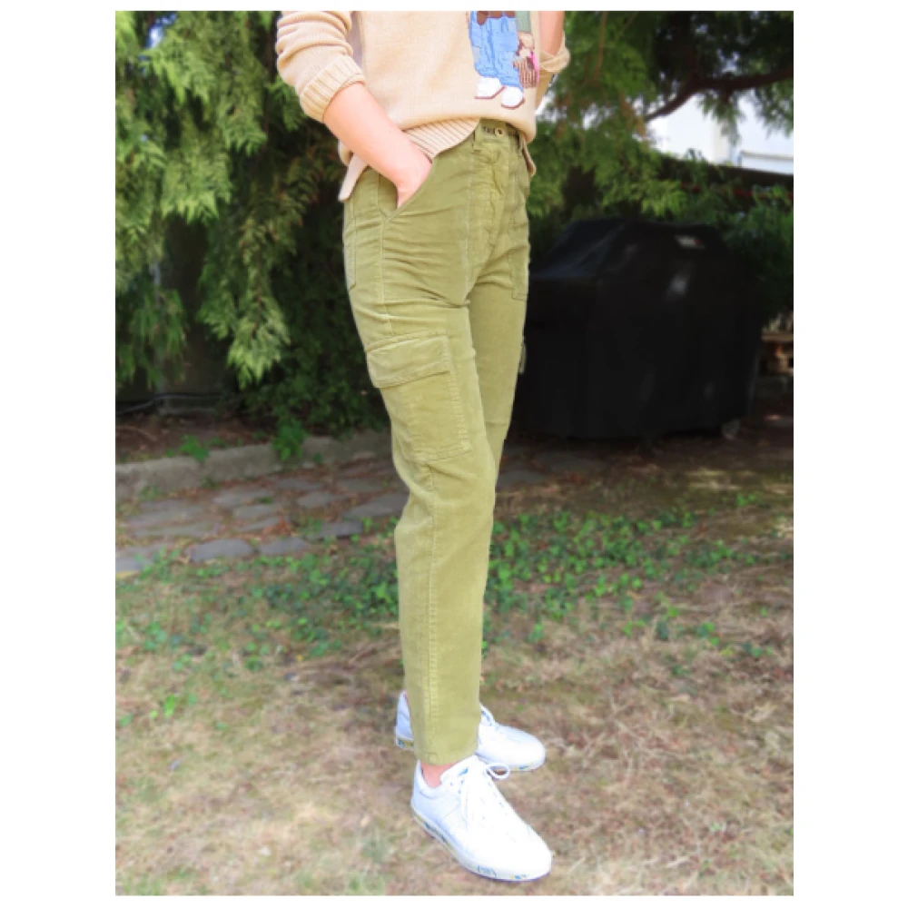 aeronautica militare Velours Cargo Broek Green Dames