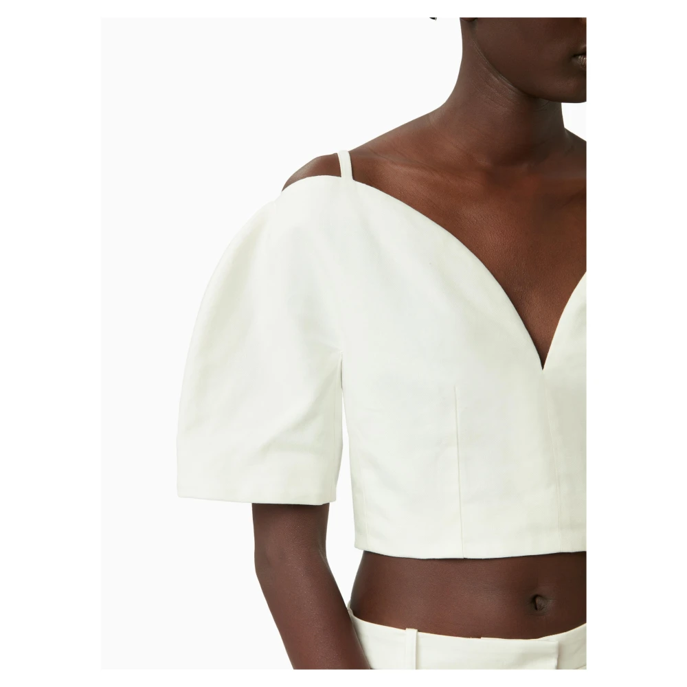 Nina Ricci Hartvormige Halslijn Natuurlijke Top White Dames