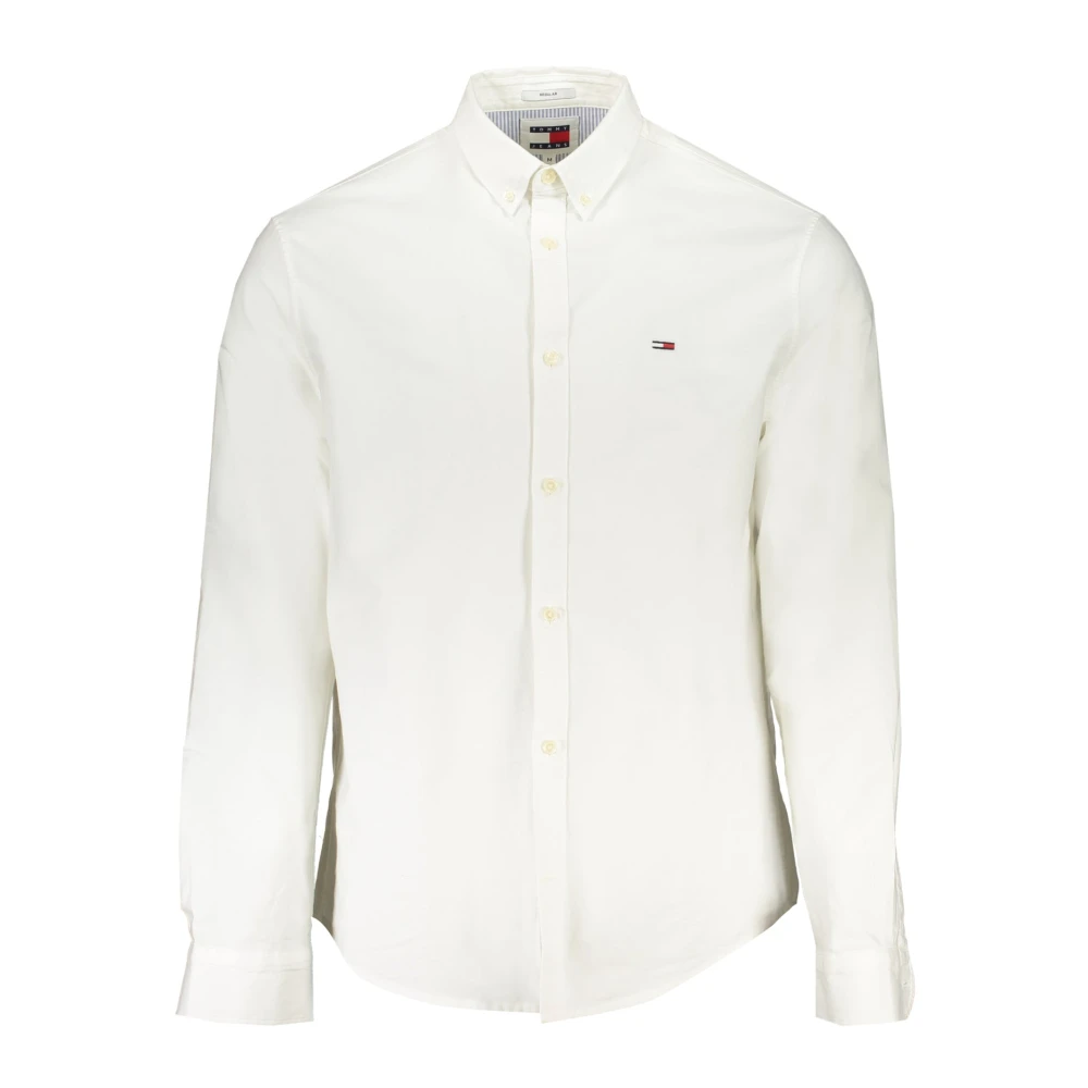 Tommy Hilfiger Wit Overhemd met Lange Mouwen en Button-Down Kraag White Heren