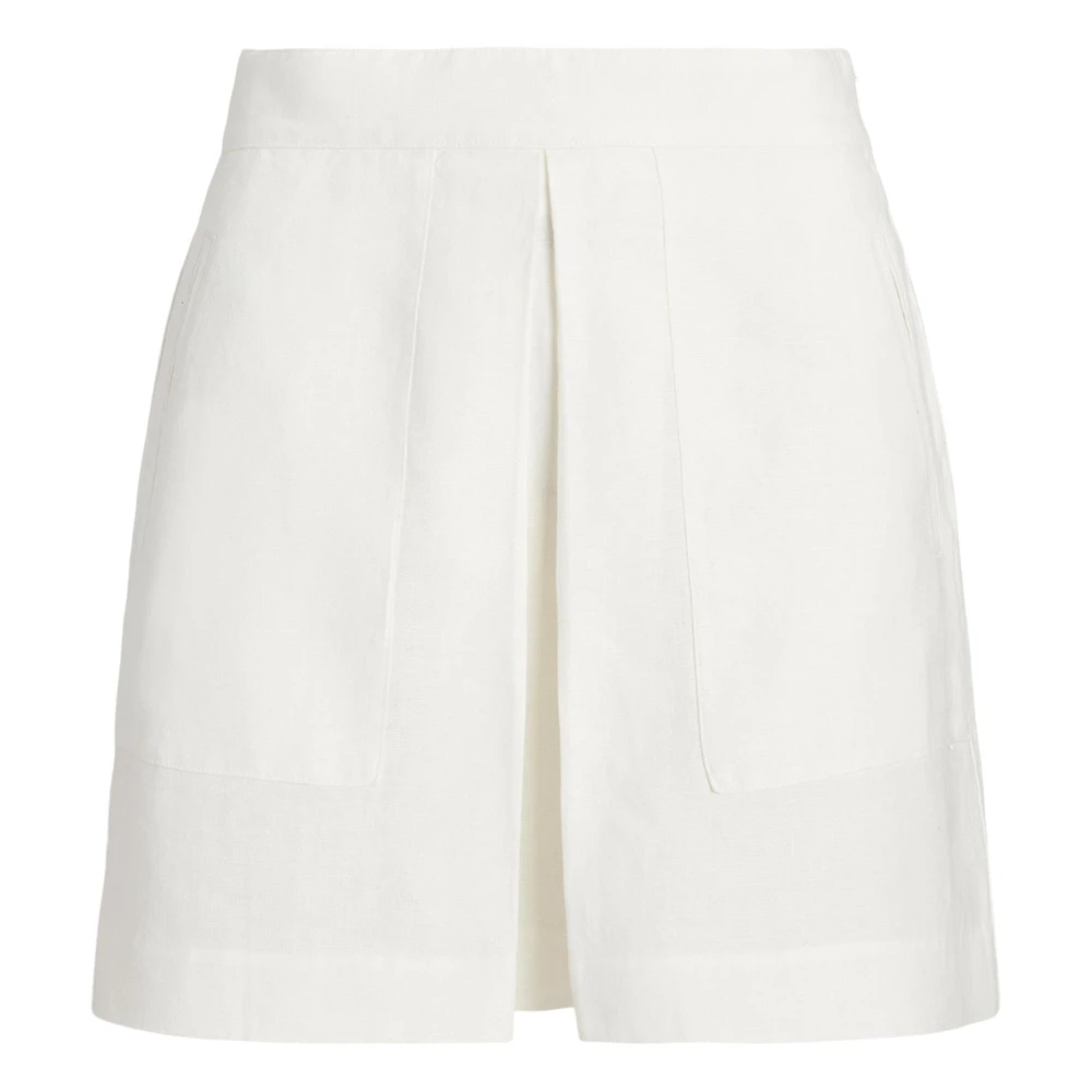 Polo Ralph Lauren Elegante Witte Linnen Mini Rok White Dames