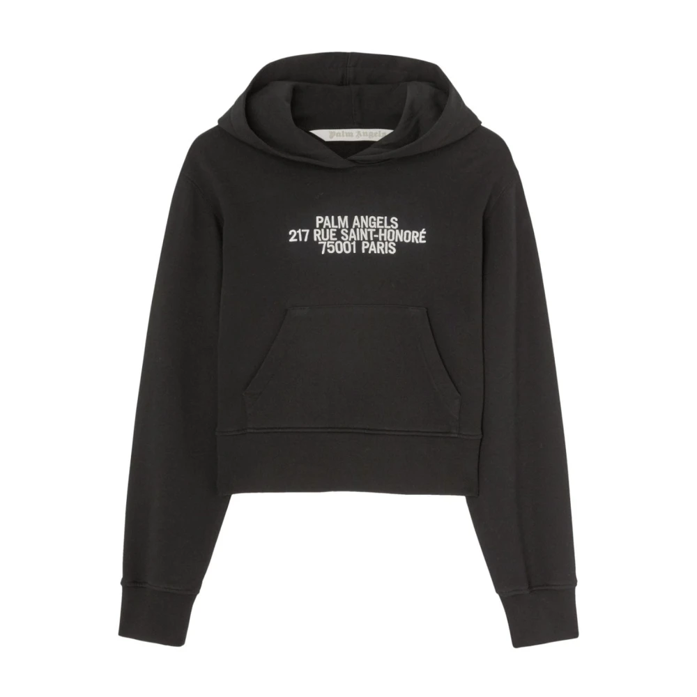 Palm Angels Vrouw Zwart Hoodies & Sweatvesten Dames, S, Katoen, 75001 Katoenen Hoodie