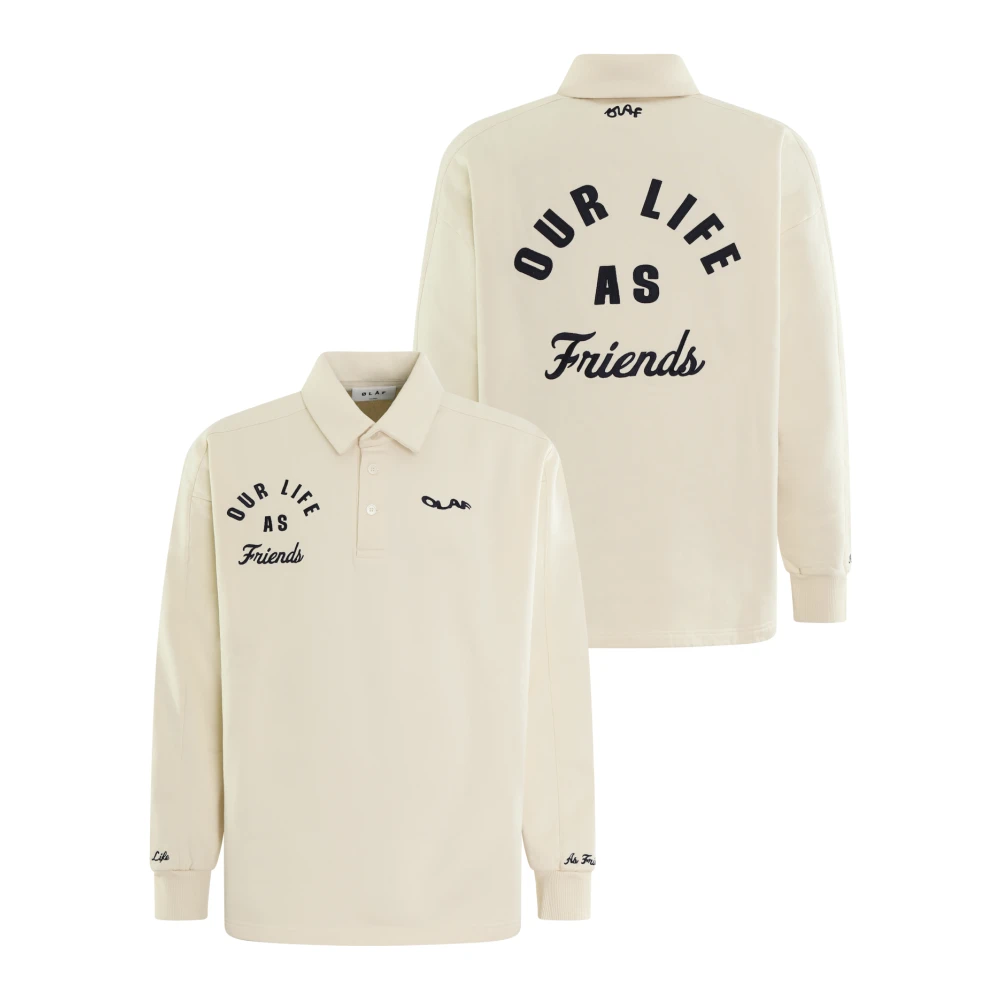 Olaf Hussein Varsity Polo Sweatshirt Beige Heren