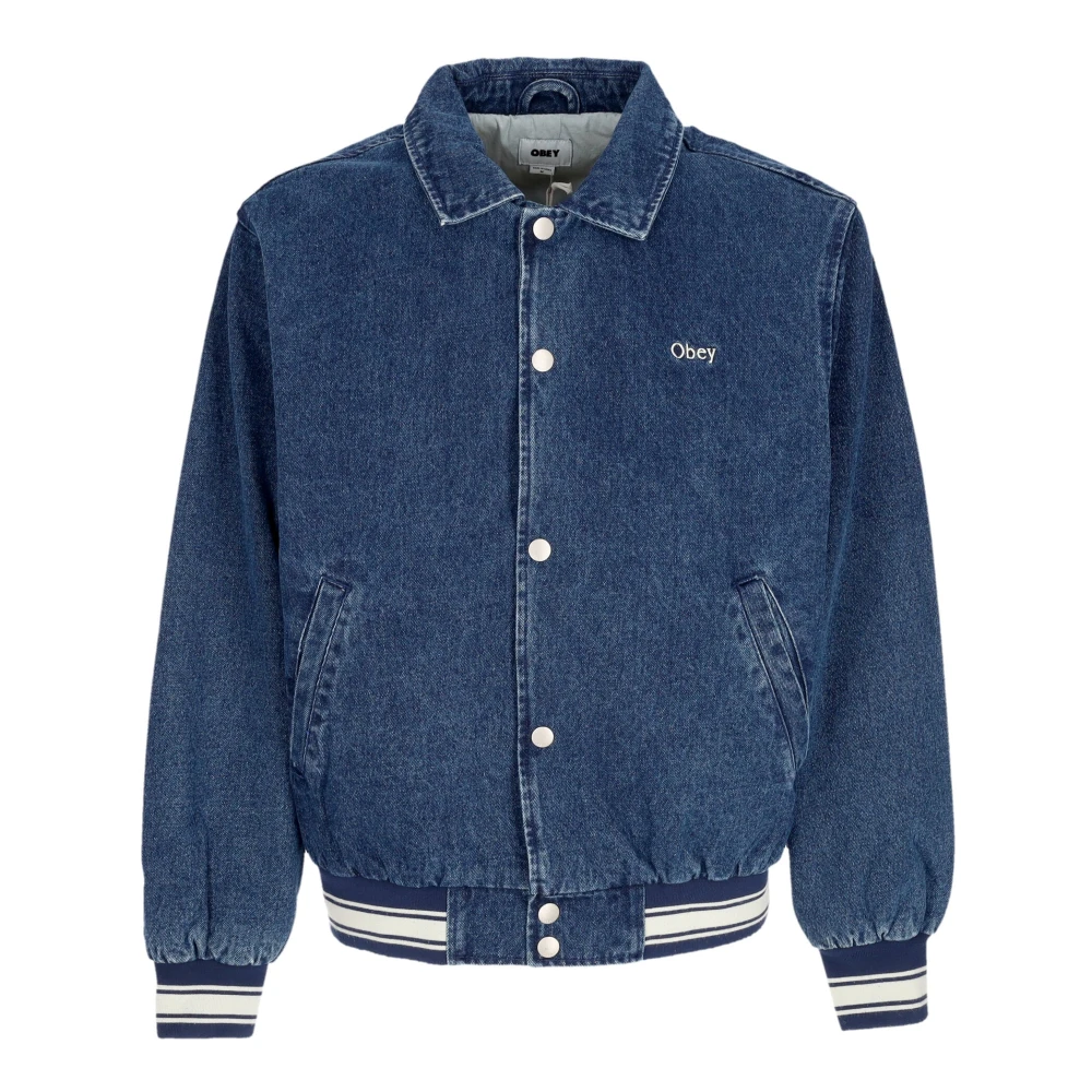 Obey Rose Blouson Jack Stone Wash Blue Heren