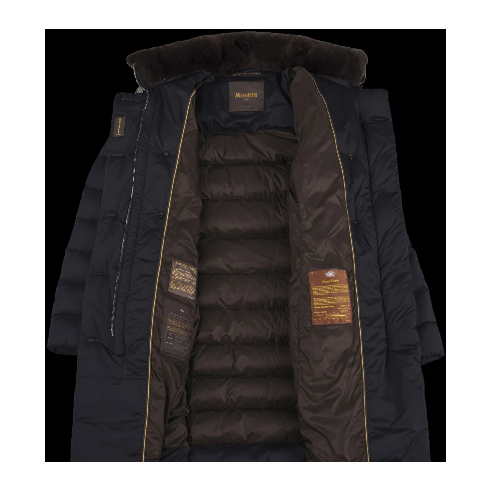 Moorer Double-Breasted Ganzendonsjas Acqua-lijn Blue Dames