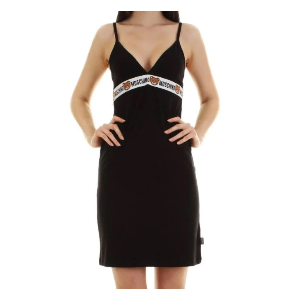Moschino Women's Black Cotton Short Dress With Straps - Short Dresses - M - Dresses