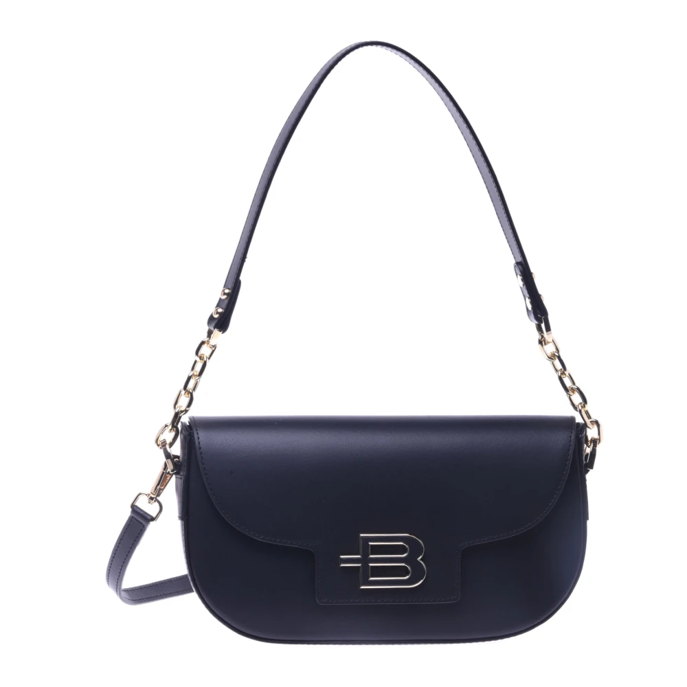 Baldinini Black leather crossbody bag Black Dames