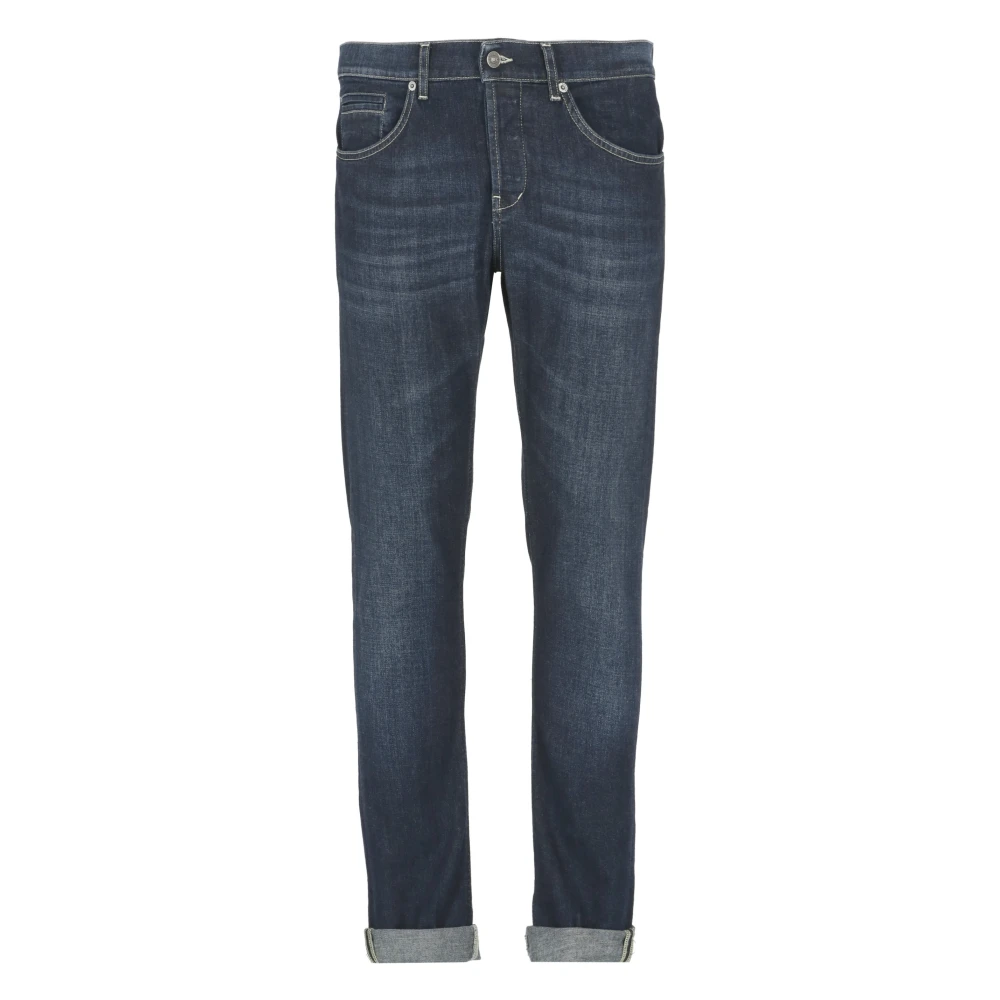 Dondup Blauwe Slim-Fit Katoenen Jeans met Zakken Blue Heren