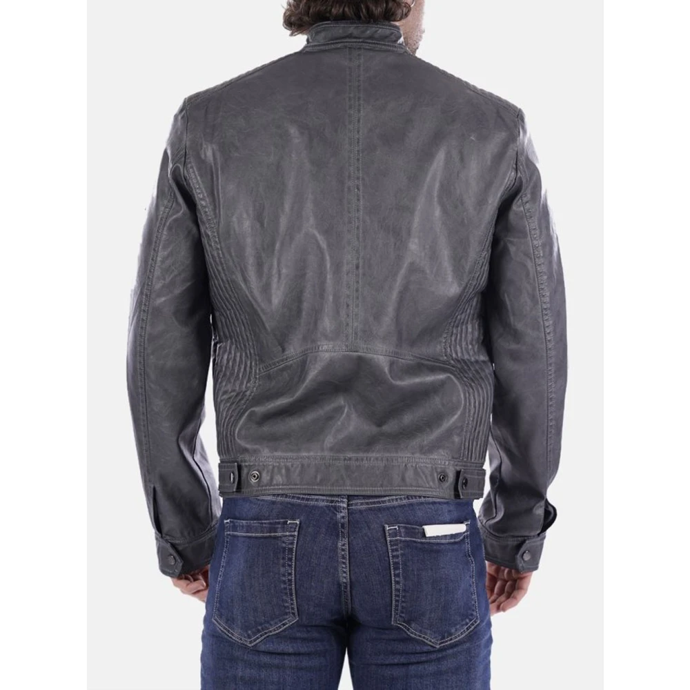 YES ZEE Antraciet Leren Jas Mannen Synthetisch Gray Heren