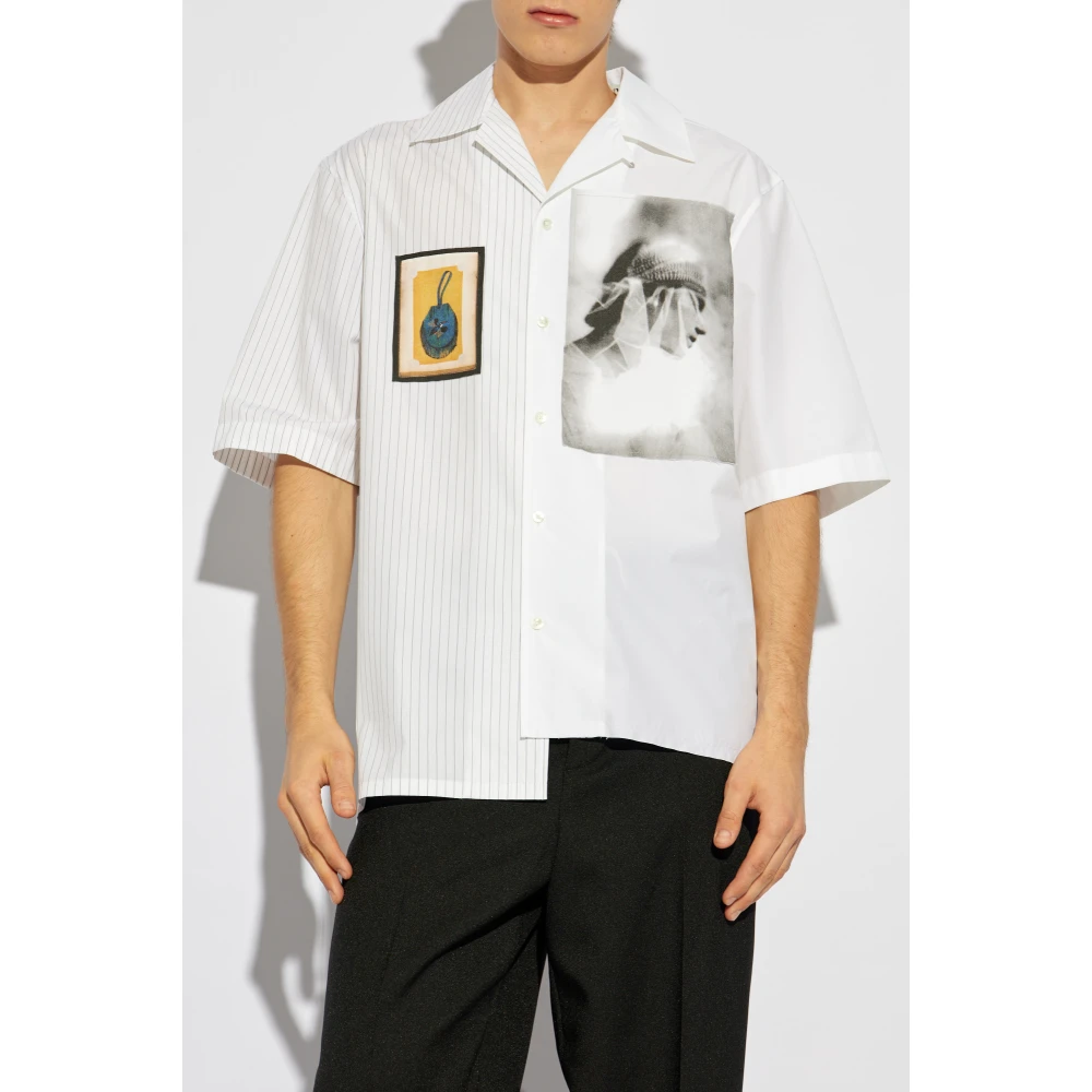 Lanvin Katoenen overhemd White Heren