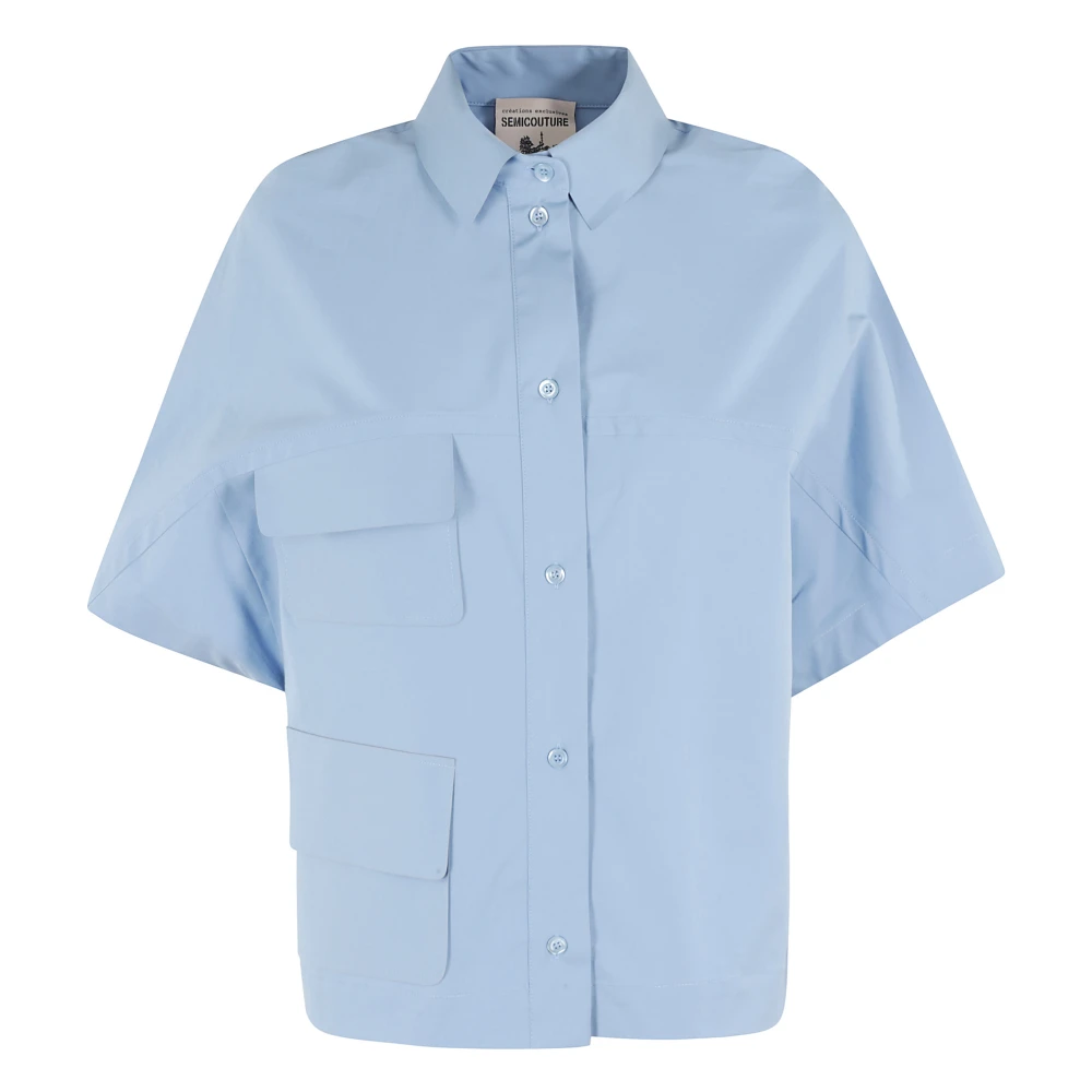 Semicouture Elegante Bloemenjurk Blue Dames