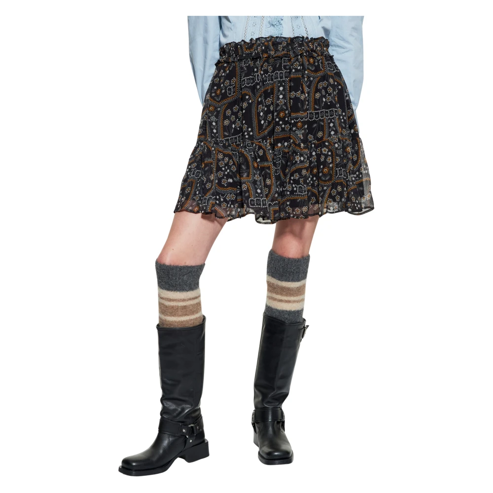 Antik batik Elie print rok Black Dames