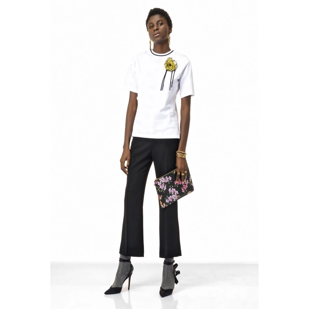 pinko Poly Crepe Broek Black Dames