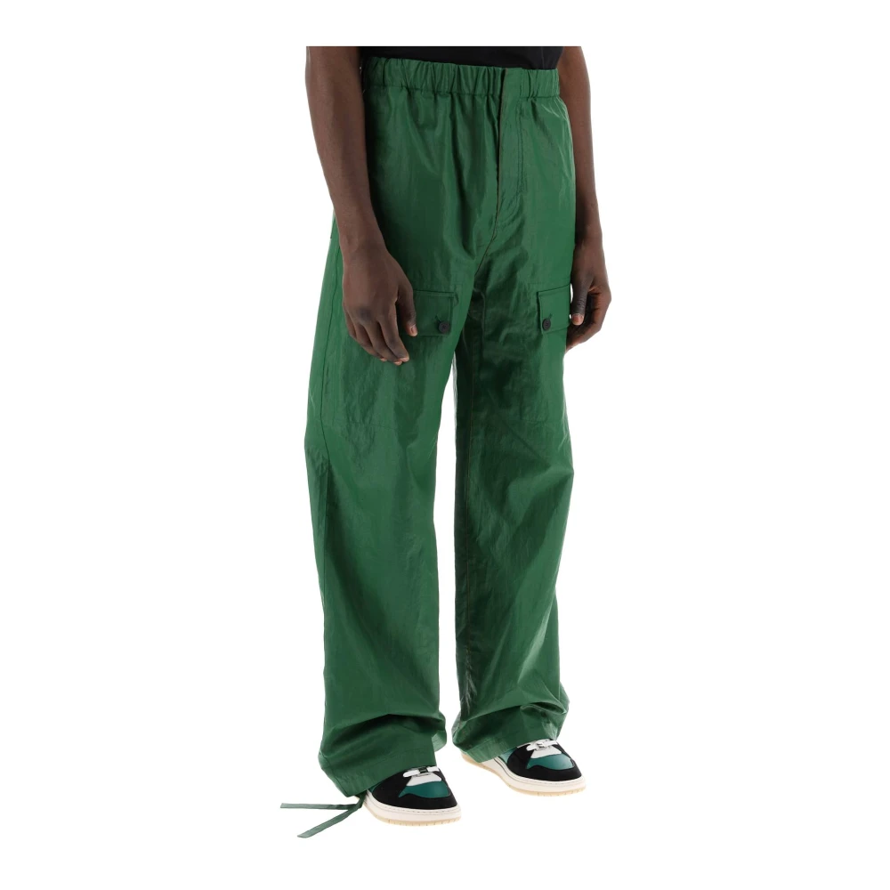 Salvatore Ferragamo Wide Trousers Green Heren