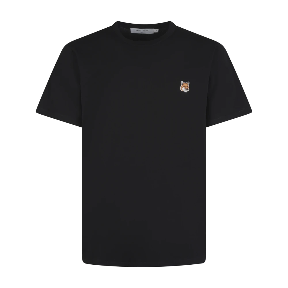 Maison Kitsuné Zwart Fox Head Patch T-Shirt Black Heren