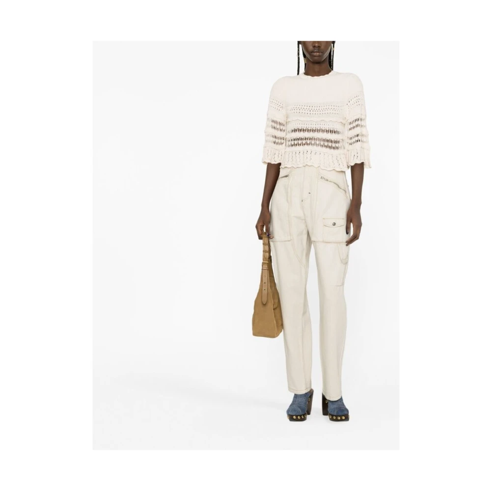 Isabel marant Albasten Ritszak Tapered Broek Beige Dames