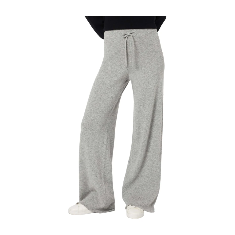 Saint Barth Elegante Gebreide Broek met Trekkoord Taille Gray Dames
