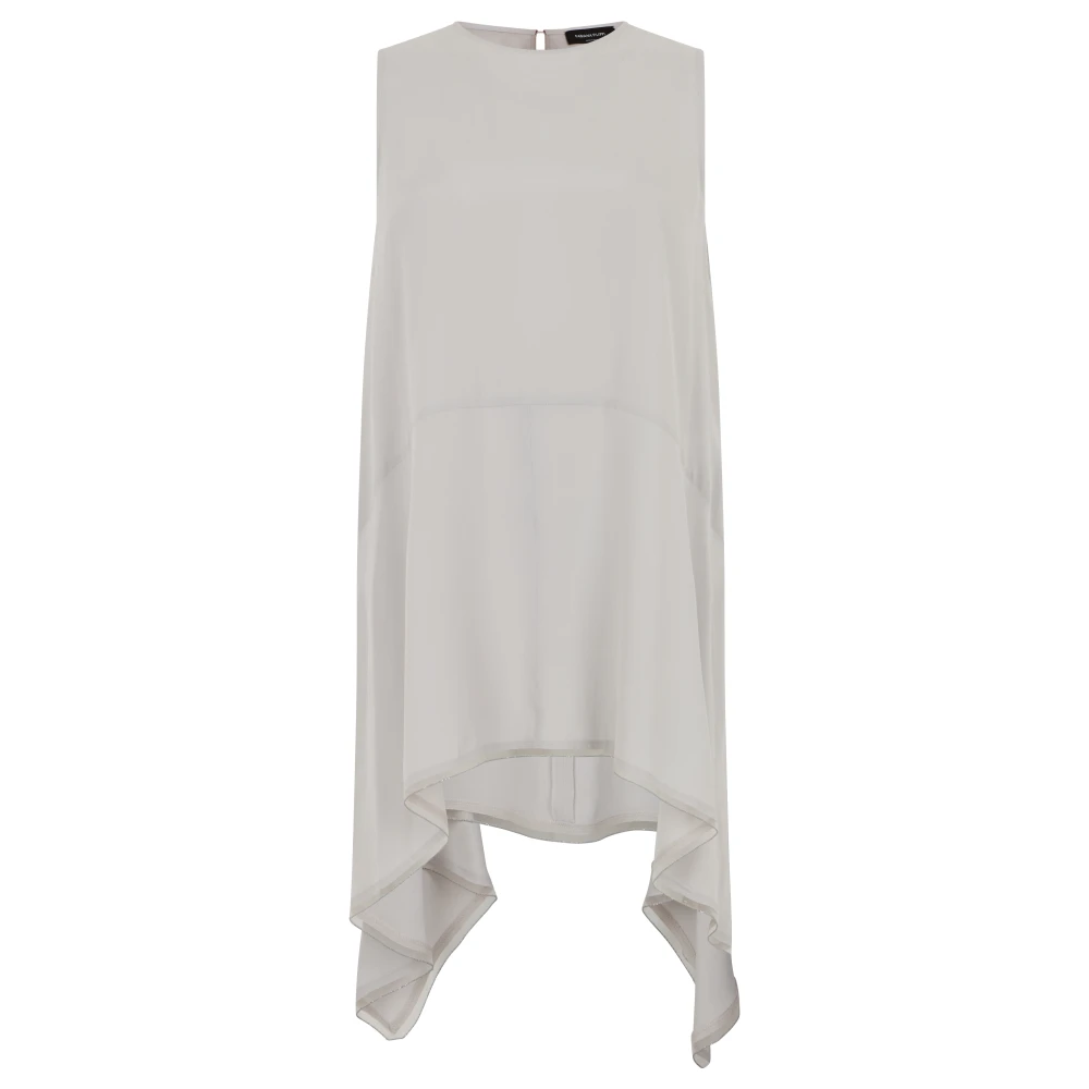 Fabiana Filippi Gray Sleeveless Blouse In Silk Blend - Female - Sleeveless Tops - L - Tops