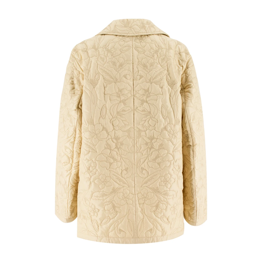 Ermanno Scervino Bloemen Quilted Asymmetrische Jas Beige Dames