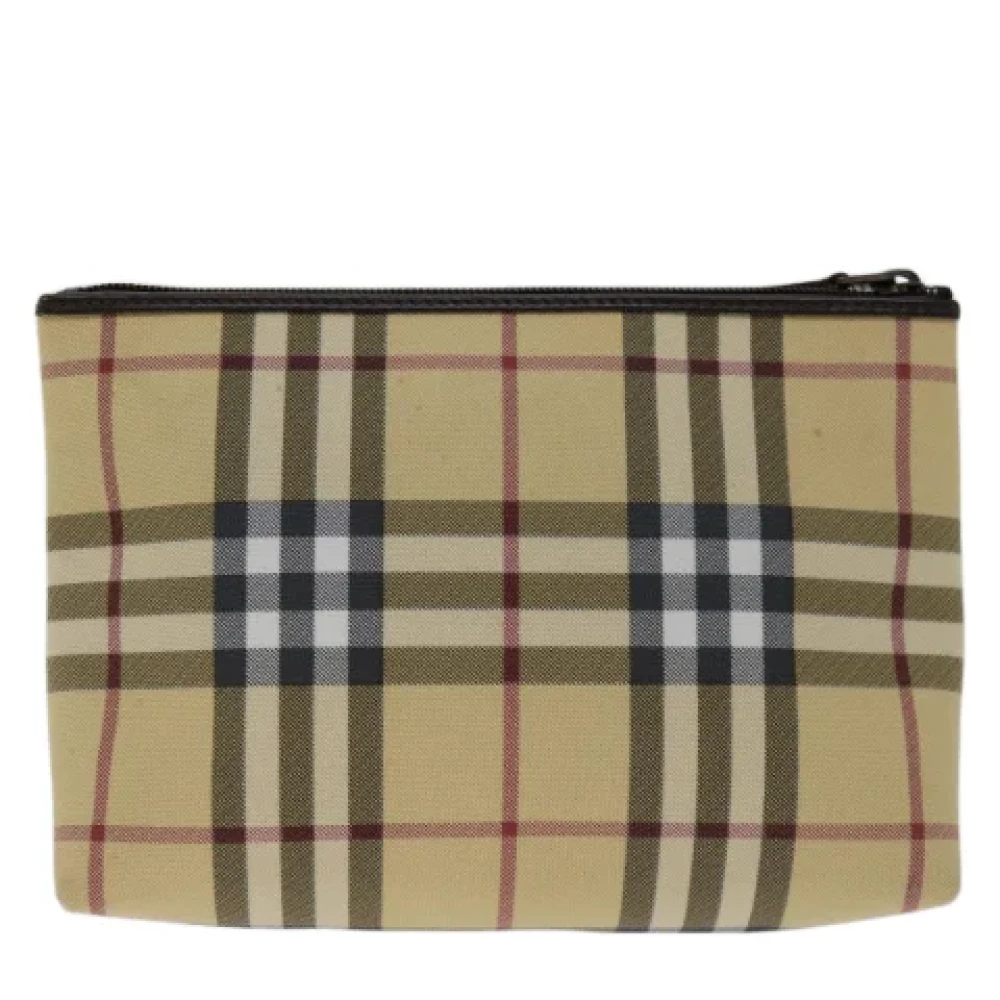 Burberry Vintage Pre-owned Canvas clutches Beige Dames