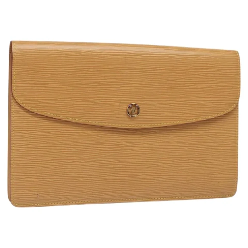 Louis Vuitton Vintage Pre-owned Leather clutches Beige Dames