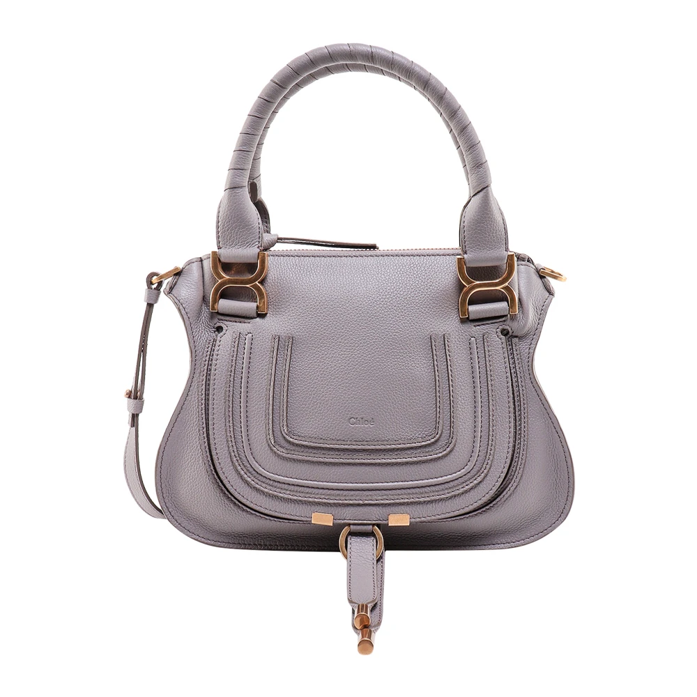 Chloé Grijze leren handtas Marcie Small Gray Dames