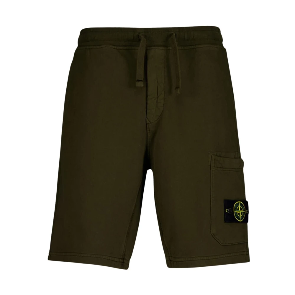 Stone Island Olijfgroene katoenen trackshorts Green Heren