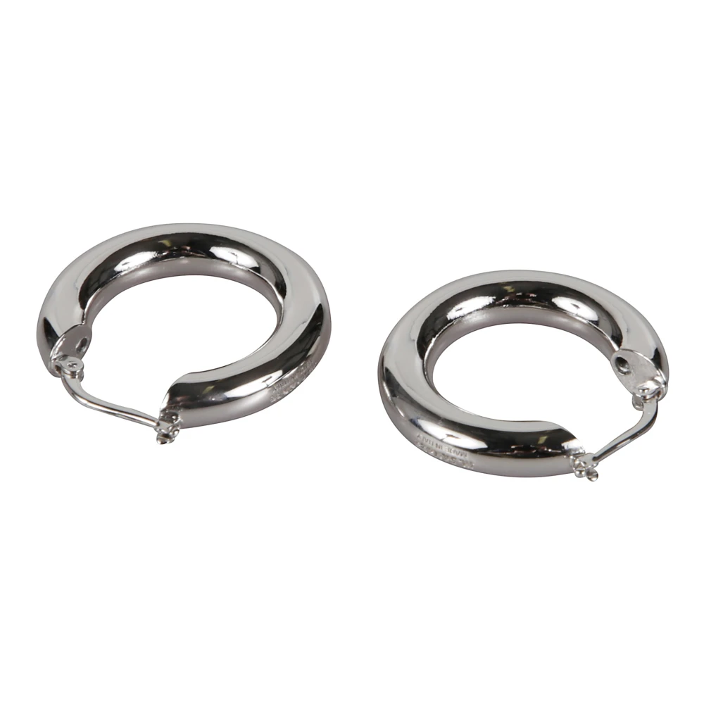 Jil Sander Women's Gray Metal Hoop Earrings