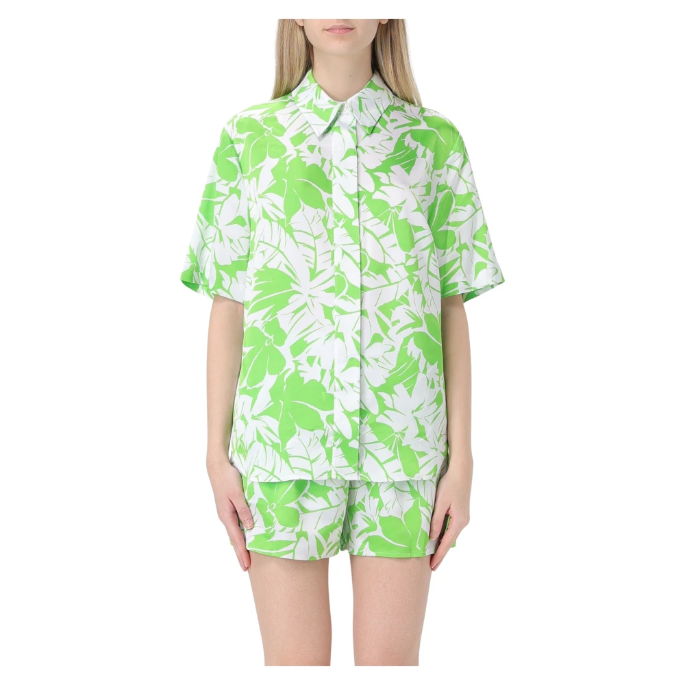 Michael Kors Camp Shirt Stijlvolle Camicie Collectie Green Dames